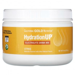 California Gold Nutrition, HydrationUP®, смесь для приготовления электролитов, цитрусовые, 227 г (8 унций) в Москве - eco-herb.ru | фото