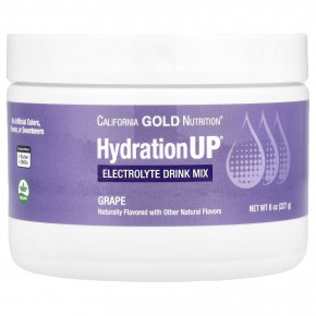 California Gold Nutrition, HydrationUP, смесь для напитков с электролитами, виноград, 227 г (8 унций) - описание