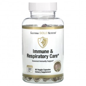 California Gold Nutrition, иммунная и респираторная защита, 90 растительных капсул - описание