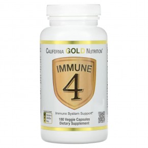 California Gold Nutrition, Immune 4, средство для укрепления иммунитета, 180 растительных капсул - описание