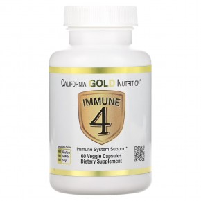 California Gold Nutrition, Immune 4, средство для укрепления иммунитета, 60 вегетарианских капсул - описание