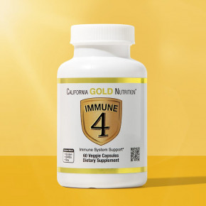 California Gold Nutrition, Immune 4, средство для укрепления иммунитета, 60 вегетарианских капсул в Москве - eco-herb.ru | фото