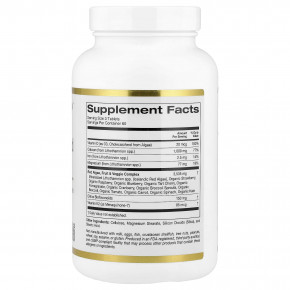 California Gold Nutrition, кальций из водорослей, добавка с кальцием, витамином D3 и магнием, органическая клубника, малина и голубика, 180 таблеток в Москве - eco-herb.ru | фото