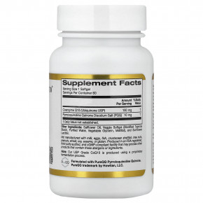 California Gold Nutrition, коэнзим Q10 с PQQ, убихинон класса USP, в растительных капсулах из тапиоки с подсолнечным лецитином, 100 мг, 60 растительных капсул в Москве - eco-herb.ru | фото