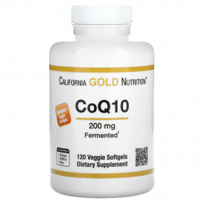 California Gold Nutrition, коэнзим Q10, 200 мг, 120 растительных капсул - описание | фото