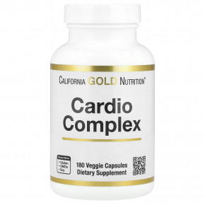 California Gold Nutrition, комплекс для здоровья сердца со смесью CardioAmino, смесью CardioPhyto и коэнзимом Q10, 180 растительных капсул - описание | фото