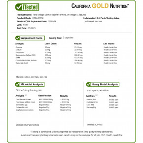 California Gold Nutrition, комплексная растительная добавка для поддержки суставов, с глюкозамином, хондроитином, МСМ и гиалуроновой кислотой, 90 растительных капсул в Москве - eco-herb.ru | фото