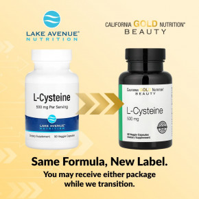 California Gold Nutrition, L-цистеин, 500 мг, 90 растительных капсул в Москве - eco-herb.ru | фото