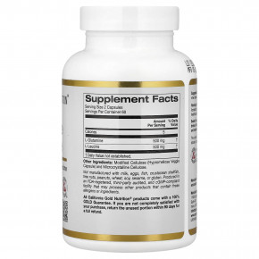 California Gold Nutrition, L-глютамин и L-лейцин, 120 растительных капсул в Москве - eco-herb.ru | фото