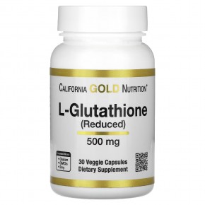 California Gold Nutrition, L-глутатион (восстановленный), 500 мг, 30 растительных капсул - описание