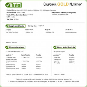 California Gold Nutrition, LactoBif® 30, пробиотики, 30 млрд КОЕ, 60 растительных капсул в Москве - eco-herb.ru | фото