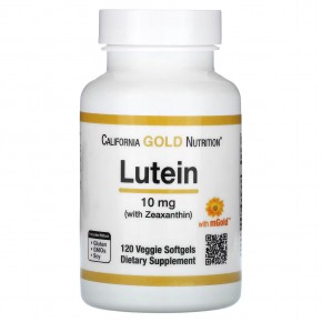 California Gold Nutrition, лютеин и зеаксантин, 10 мг, 120 растительных капсул - описание