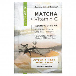 California Gold Nutrition, Matcha Road, матча с витамином C, цитрус и имбирь, 10 шт. (Товар снят с продажи) в Москве - eco-herb.ru | фото
