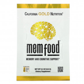 California Gold Nutrition, MEM Food, для поддержки памяти и когнитивных функций, 60 пакетиков по 8,5 г (0,3 унции) в Москве - eco-herb.ru | фото