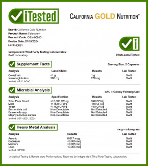 California Gold Nutrition, Молозиво с 20% иммуноглобулинов IgG, 240 растительных капсул в Москве - eco-herb.ru | фото