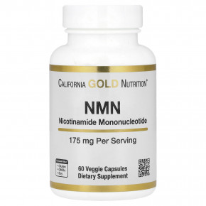 California Gold Nutrition, NMN (никотинамид мононуклеотид), 175 мг, 60 растительных капсул - описание