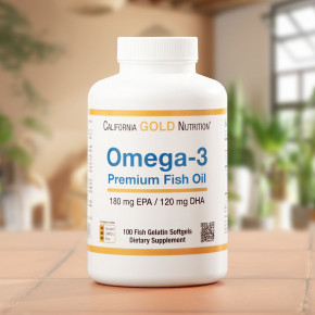 California Gold Nutrition, омега-3, рыбий жир премиального качества, 100 капсул из рыбьего желатина в Москве - eco-herb.ru | фото