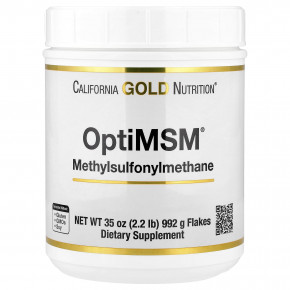 California Gold Nutrition, OptiMSM® в хлопьях, 992 г (35 унций) - описание | фото