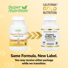 California Gold Nutrition, органический гриб трутовик разноцветный, 60 растительных капсул (0,5 г в 1 капсуле) в Москве - eco-herb.ru | фото