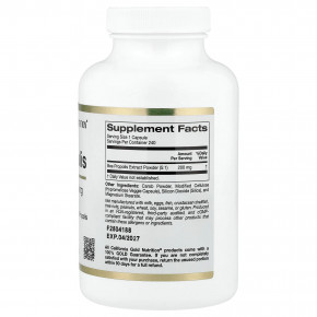 California Gold Nutrition, пчелиный прополис, 1000 мг, 240 капсул в Москве - eco-herb.ru | фото