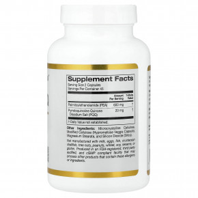 California Gold Nutrition, ПЭА 300 мг и PQQ 10 мг, 90 растительных капсул в Москве - eco-herb.ru | фото