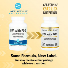 California Gold Nutrition, ПЭА 300 мг и PQQ 10 мг, 90 растительных капсул в Москве - eco-herb.ru | фото