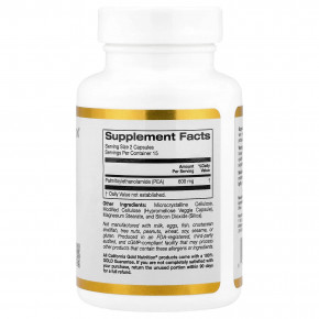 California Gold Nutrition, ПЭА (пальмитоилэтаноламид), 30 вегетарианских капсул (300 мг в 1 капсуле) в Москве - eco-herb.ru | фото