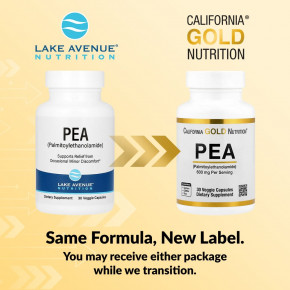 California Gold Nutrition, ПЭА (пальмитоилэтаноламид), 30 вегетарианских капсул (300 мг в 1 капсуле) в Москве - eco-herb.ru | фото