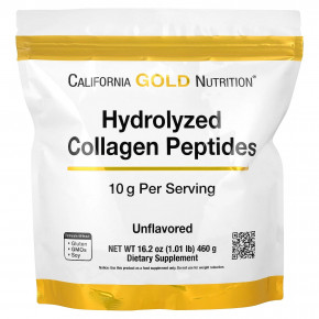 California Gold Nutrition, пептиды гидролизованного коллагена типов I и III, без добавок, 460 г (1,01 фунта) в Москве - eco-herb.ru | изображение California Gold Nutrition, пептиды гидролизованного коллагена типов I и III, без добавок, 460 г (1,01 фунта) в Москве - eco-herb.ru | фото