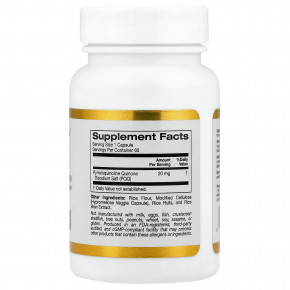 California Gold Nutrition, пирролохинолинхинон, 20 мг, 60 растительных капсул в Москве - eco-herb.ru | фото