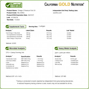 California Gold Nutrition, премиальный рыбий жир с омега-3, 100 капсул из рыбьего желатина (1100 мг в 1 капсуле) в Москве - eco-herb.ru | фото