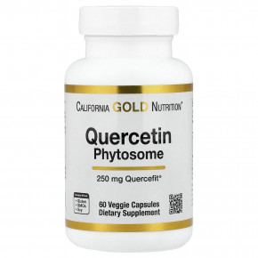 California Gold Nutrition, Quercetin Phytosome Quercefit®, фитосомы кверцетина, 250 мг, 60 растительных капсул в Москве - eco-herb.ru | фото