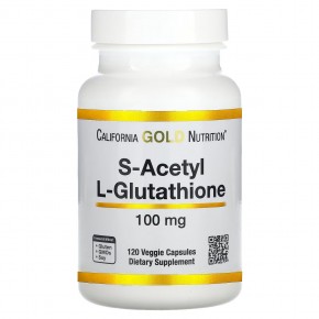 California Gold Nutrition, S-ацетил-L-глутатион, 100 мг, 120 растительных капсул - описание