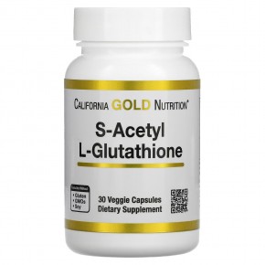 California Gold Nutrition, S-ацетил-L-глутатион, 100 мг, 30 растительных капсул в Москве - eco-herb.ru | фото