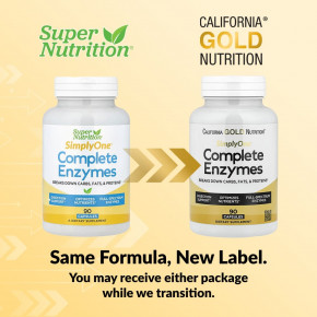 California Gold Nutrition, SimplyOne®, комплекс ферментов с бетаина гидрохлоридом, экстрактом жёлчи крупного рогатого скота, ферментами полного спектра и бромелаином, 90 капсул в Москве - eco-herb.ru | фото