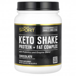 California Gold Nutrition, Sport, Keto Shake, Chocolate, 1.49 lb (675 g) в Москве - eco-herb.ru | фото