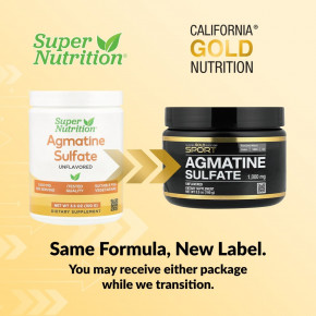 California Gold Nutrition, Sport, сульфат агматина, без добавок, 100 г (3,5 унции) в Москве - eco-herb.ru | фото