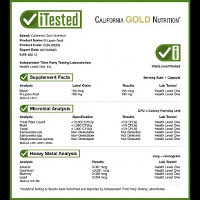 California Gold Nutrition, стабилизированная R-липоевая кислота, 120 растительных капсул в Москве - eco-herb.ru | фото