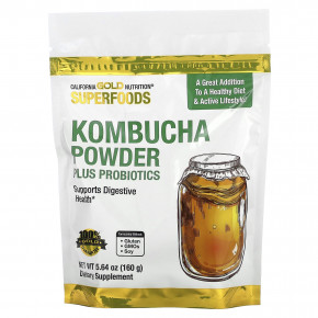 California Gold Nutrition, Superfoods, комбуча с пробиотиками в порошке, 160 г (5,64 унции) в Москве - eco-herb.ru | фото