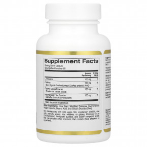 California Gold Nutrition, TheanineUP™, L-теанин, кофеин, какао и матча, 60 растительных капсул в Москве - eco-herb.ru | фото