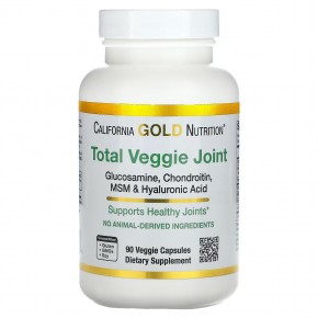 California Gold Nutrition, Total Veggie Joint Support Formula, с глюкозамином, хондроитином, МСМ и гиалуроновой кислотой, 90 растительных капсул в Москве - eco-herb.ru | фото