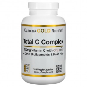 California Gold Nutrition, Total C Complex, 500 мг, 240 растительных капсул - описание