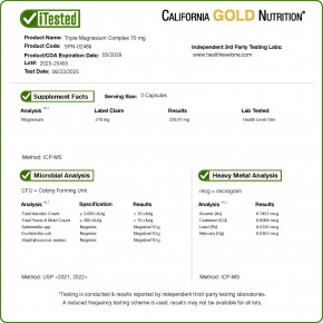 California Gold Nutrition, тройной комплекс магния, 70 мг, 90 растительных капсул в Москве - eco-herb.ru | изображение California Gold Nutrition, тройной комплекс магния, 70 мг, 90 растительных капсул в Москве - eco-herb.ru | фото