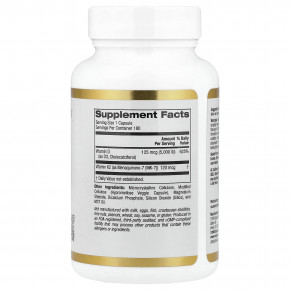 California Gold Nutrition, витамины D3 и К2 в форме MK-7, 180 растительных капсул в Москве - eco-herb.ru | фото