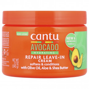 Cantu, Avocado Hydrating, восстанавливающий несмываемый крем, 340 г (12 унций) - описание | фото