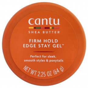 Cantu, Edge Stay Gel™, масло ши, для повышенной фиксации, 64 г (2,25 унции) - описание | фото