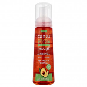 Cantu, увлажняющий мусс с авокадо, для естественных локонов, кудрей и завитков, 248 мл (8,4 жидк. унции) - описание | фото