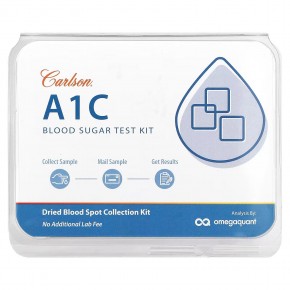 Carlson, A1C, Blood Sugar Test Kit, 1 Kit в Москве - eco-herb.ru | фото
