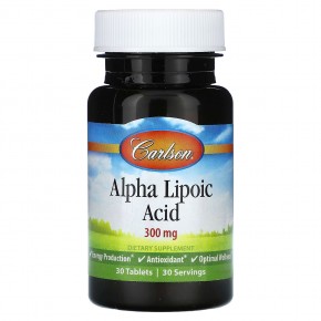 Carlson, Alpha Lipoic Acid, 300 mg, 30 Tablets в Москве - eco-herb.ru | фото