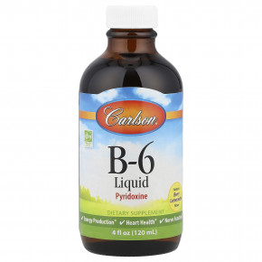 Carlson, B-6 Liquid, натуральный ягодный лимонад, 120 мл (4 жидк. унции) - описание | фото